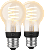 Philips Hue Filamentlamp White Ambiance Standaard E27 2-pack Smart lamp met E27 fitting