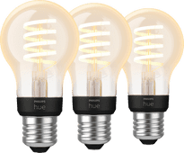 Philips Hue Filamentlamp White Ambiance Standaard E27 3-pack Smart lamp met E27 fitting
