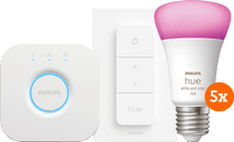 Philips Hue White & Color Kit de Démarrage Lot de 5 E27 + Variateur Kit de démarrage pour ampoules connectées