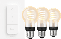 Philips Hue Filament White Ambiance Standard Lot de 3 + Variateur Philips Hue Filament White Ambiance