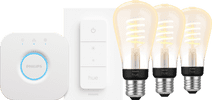 Philips Hue Filament White Ambiance Edison Lot de 3 Kit de Démarrage Kit de démarrage pour ampoules connectées