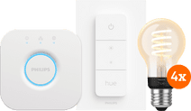 Philips Hue Filament White Ambiance Standard Lot de 4 Kit de Démarrage Kit de démarrage pour ampoules connectées