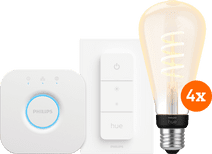 Philips Hue Filament White Ambiance Edison XL Lot de 4 Kit de Démarrage Kit de démarrage pour ampoules connectées