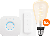 Philips Hue Filament White Ambiance Edison XL Lot de 6 Kit de Démarrage Kit de démarrage pour ampoules connectées