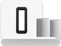 Sonos Ray + Era 100 + Sub G3 Blanc Bundle d'enceintes à contrôler via une appli