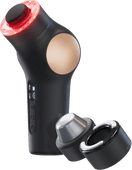 TheraFace Pro All In One Black + Hot and Cold Rings Black Massage gun with heat attachment