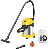 Karcher WD 3 S V-17/4/20 + Sacs d'Aspirateur (4x) Aspirateur de chantier Karcher WD 3