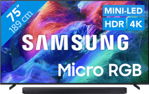 Samsung Micro RGB 75" R85H (2026) + Samsung HW-Q600H (2026) Samsung televisie promotie