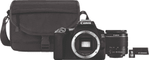 Canon EOS 250D Zwart + 18-55mm f/3.5-5.6 DC III + Tas + 16GB geheugenkaart + doekje Spiegelreflexcamera