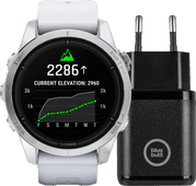 Garmin Epix Pro White 42mm + BlueBuilt Charger 30W Black Smartwatches with EcoCheques