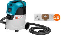 Makita VC2512L + stofzuigerzakken (5x) Bouwstofzuiger voor middelgrote klussen