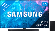 Samsung QLED 75Q74C (2023) + Soundbar Television with Ambient Mode