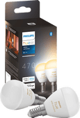 Philips Hue Luster Spherical Light White Ambiance E14 2-pack Philips Hue E14 White Ambiance