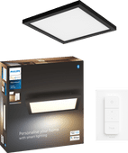 Philips Hue Aurelle Panel Light White Ambiance Square Black Philips Hue ceiling lamp