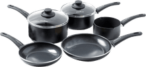 GreenChef Soft Grip Batterie de Cuisine 5 Pièces Set de casseroles