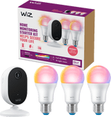 WiZ Home Monitoring Starter Kit - 3 Smart Lights + IP Camera Cloud camera