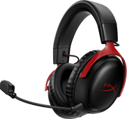 HyperX Cloud III Wireless Gaming Headset - Black/Red (PC, PS5, PS4) Surround sound gaming headset for PlayStation 5