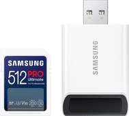 Samsung PRO Ultimate 512 GB (2023) SDXC + USB lezer SDXC kaart