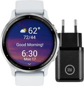 Garmin Venu 3 Silver/White + BlueBuilt Charger Smartwatches with EcoCheques