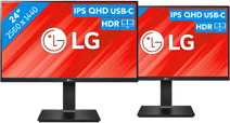 2x LG 24QP750 Medium-sized duo setup monitor (23 - 25 inches)