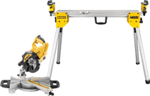 DeWalt DWS773-QS + Support Scie à onglet avec support