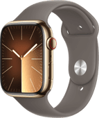 Apple Watch Series 9 4G 45mm Goud Rvs Sportband Grijs M/L Laatste kans