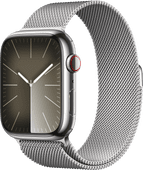 Apple Watch Series 9 4G 45mm Silver Stainless Steel Milanese Watch Strap Apple Watch 4G (Cellular)