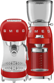 SMEG ECF02RDEU Rouge + Moulin à Café 