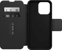 Otterbox Strada Apple iPhone 15 Pro Max Book Case Leather Black with MagSafe Apple iPhone 15 Pro Max MagSafe case