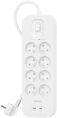 Belkin Surge Protection 8 Outlet 2 Meter Dual Usb C 30W PD Wit Home cinema accessoires