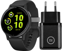 Garmin Vivoactive 5 Noir + BlueBuilt Chargeur Montre connectée pour femmes