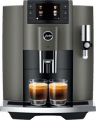 JURA E8 Dark Inox (EC) Machine à café entièrement automatique avec mousseur à lait automatique