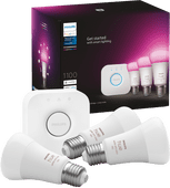 Philips Hue White and Color Kit de Démarrage avec 3 Ampoules + Bridge Kit de démarrage pour ampoules connectées