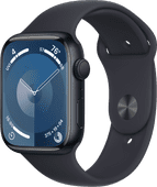 Apple Watch Series 9 45mm Midnight Aluminium Sportband M/L Sportcadeau