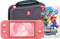 Nintendo Switch Coral + Super Mario Bros. Wonder + Travel Case Nintendo Switch Lite console