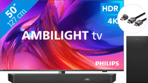 Philips The One 50PUS8808 - Ambilight (2023) + Barre de Son + Câble HDMI Smart TV Philips avec Android