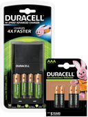 Duracell Hi-Speed Chargeur de Piles AA - AAA + Ultra Piles AAA 4 pièces Batterie