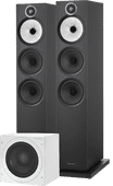 Bowers & Wilkins 603 S3 Zwart (per paar) + ASW608 Wit Hifi speaker