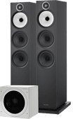 Bowers & Wilkins 603 S3 Zwart (per paar) + ASW610 Wit Hifi speaker