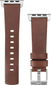 Nomad Apple Watch 40/41 mm Bracelet Cuir Brun/Argent Bracelet Apple Watch pour les boîtiers de 38 et 40 mm