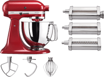 KitchenAid Artisan Robot de Cuisine 5KSM125 Rouge Empire + Rouleau à Pâtes et Set de Découpe (3 Pièces) 
