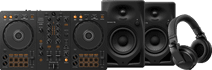 Pioneer DJ DDJ-FLX4 + Pioneer DJ HDJ-X5 Black + Pioneer DJ DM-40D Black DJ controller bundle