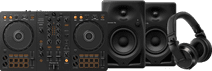 Pioneer DJ DDJ-FLX4 + Pioneer DJ HDJ-X7 Zwart + Pioneer DJ DM-40D Zwart DJ controller