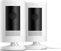 Ring Stick Up Cam Plug-In - White 2-pack Cloud camera