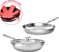 KitchenAid Multiply Frying Pan Set 28cm + Wok 28cm PFAS free pan