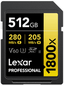 Lexar Professional 1800x OR 512 Go SDXC Carte mémoire Nintendo Switch
