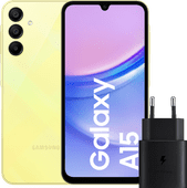 Samsung Galaxy A15 128 Go Jaune 5G + Samsung Chargeur 25 Watts Noir Samsung Galaxy A15