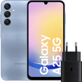 Samsung Galaxy A25 128 Go Bleu 5G + Samsung Chargeur 25 Watts Noir Smartphone Samsung bon marché