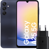 Samsung Galaxy A25 128 Go Bleu Foncé 5G + Samsung Chargeur 25 Watts Noir Smartphone Samsung bon marché