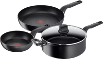 Tefal Hard Titanium Pro Frying Pan Set 24cm + 28cm + High-sided Skillet 28cm Aluminium pan